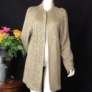 My Way Open Front Wool Bent Cardigan